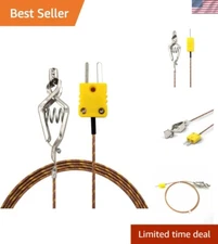 Durable K-Type Alligator Clip Thermocouple Probe - 100 cm for HVAC Applications