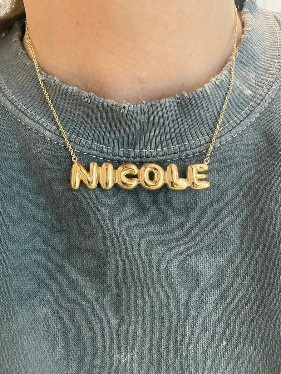 14K Gold Bubble Letter Necklace - S