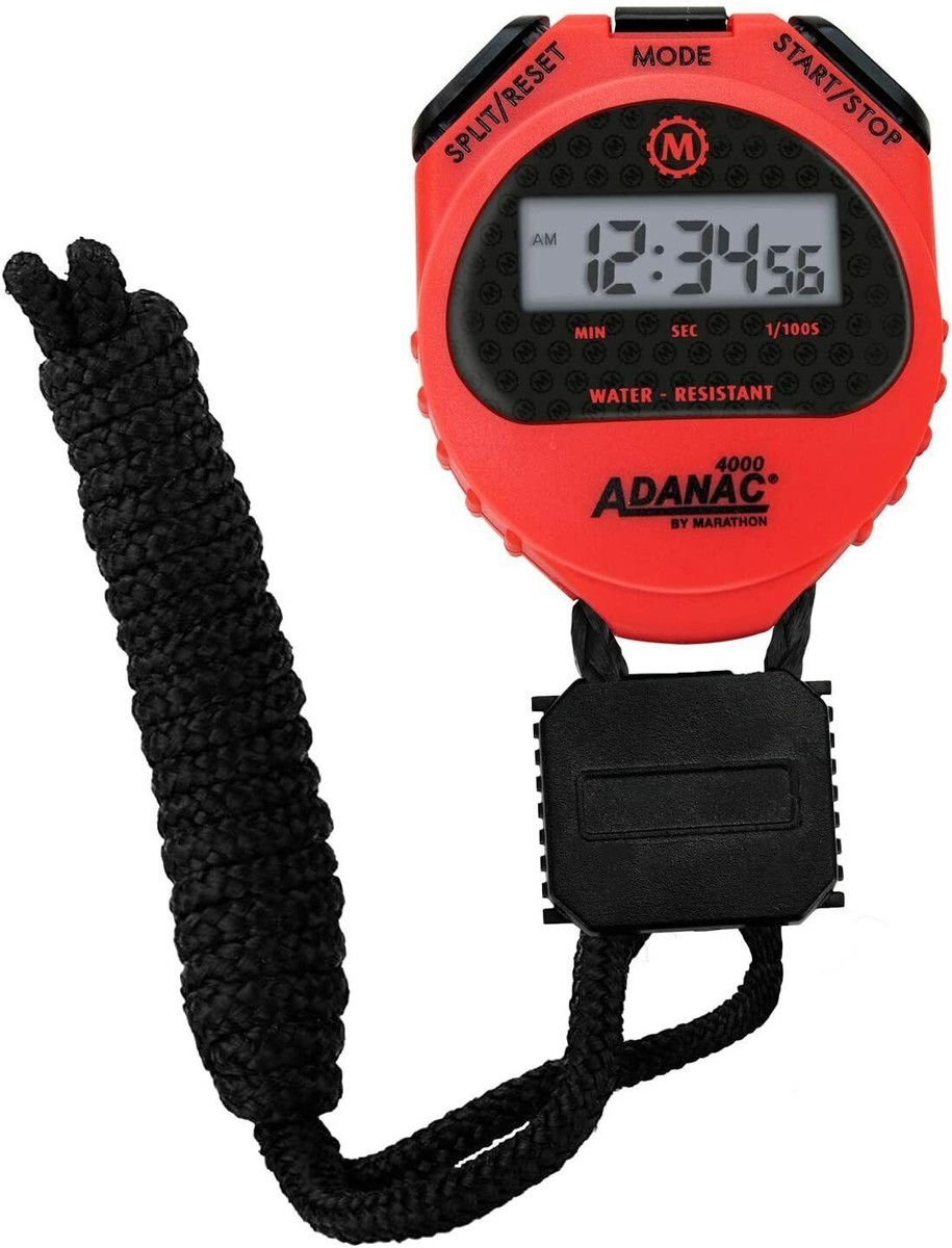 Professional Stopwatch Marathon Adanac 4000 Red Water and Shock