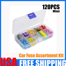 120pcs MINI Blade Fuse Assortment Auto Car Motorcycle SUV FUSES Kit APM ATM UTV