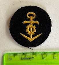 Aufn&auml;her Patch Anker Marine gestickt Gold auf Schwarz 36mm