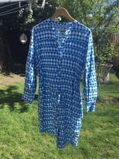 BNWT  WOMENS BLUE AND WHITE SHIRT DRESS WITH BELT SIZE M  (12/14) RRP £45