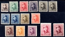 BELGIUM 1919 SCOTT # 124||137 SET OF 15 INCLUDES ALL THE HIGH VALUES MINT HINGED