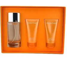 Clinique Absolutely Happy Women 3pc Set: 3.4oz Perfume Sp, 2.5 Body Cream & Wash
