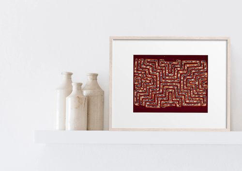 Vintage Red And Orange Special Background Material Mola - Picture 5 of 10
