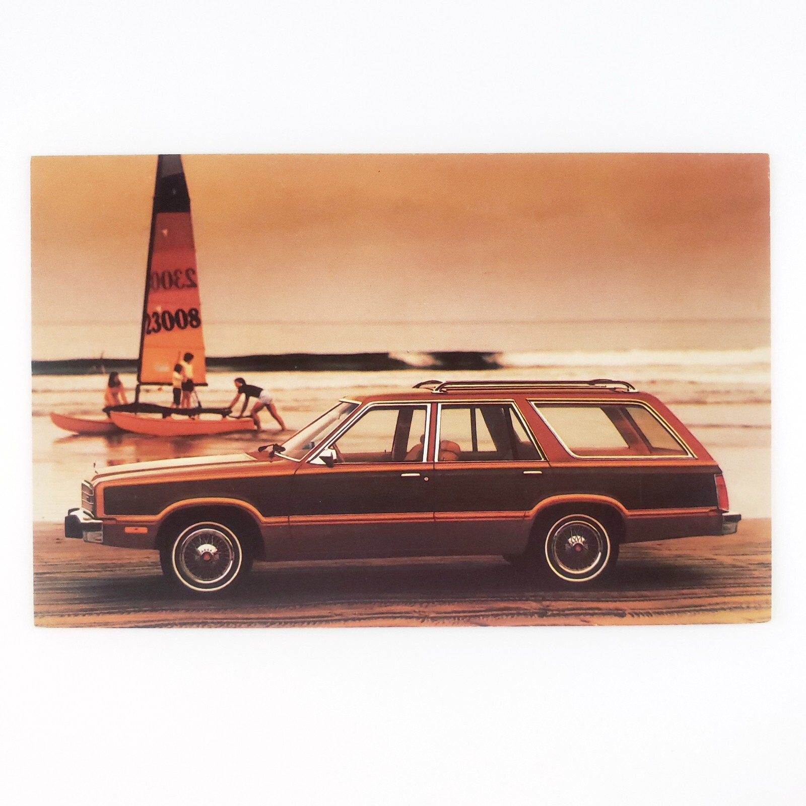 Fairmont Squire Station Wagon Postcard 1970s New Haven Indiana Car
