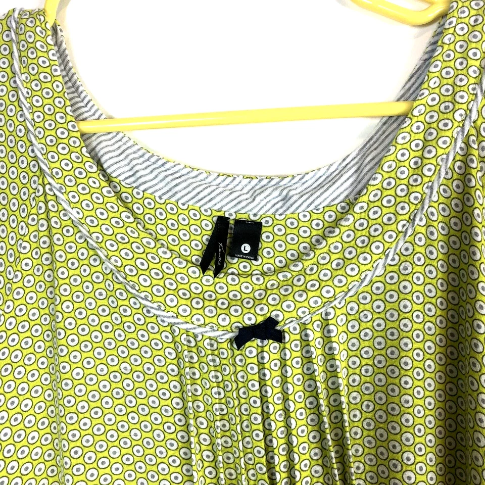 Mujer Kensie Verde Gris Blanco Gris Oscuro Lunares en Punto Cuello Redondo Manga Gorra L Foto 3 de 4