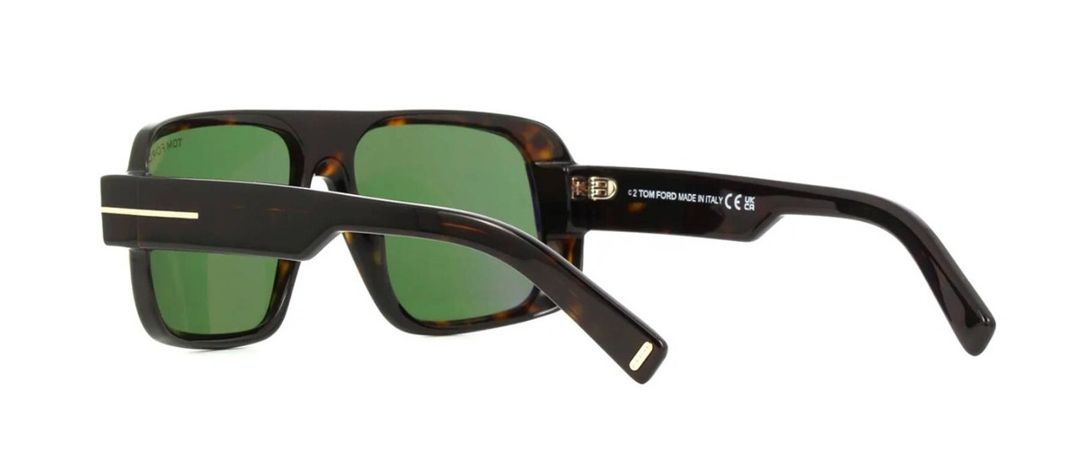 Tom Ford TURNER FT 1101 Dark Havana/Green (52N) Sunglasses  display picture 1