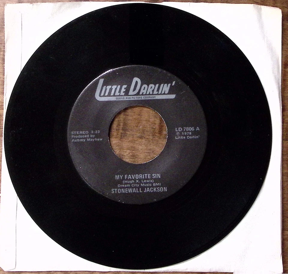 STONEWALL JACKSON MY FAVORITE SIN/I CAN'T SING A LOVE SONG  VINYL 45 53-146 Foto 3 de 3