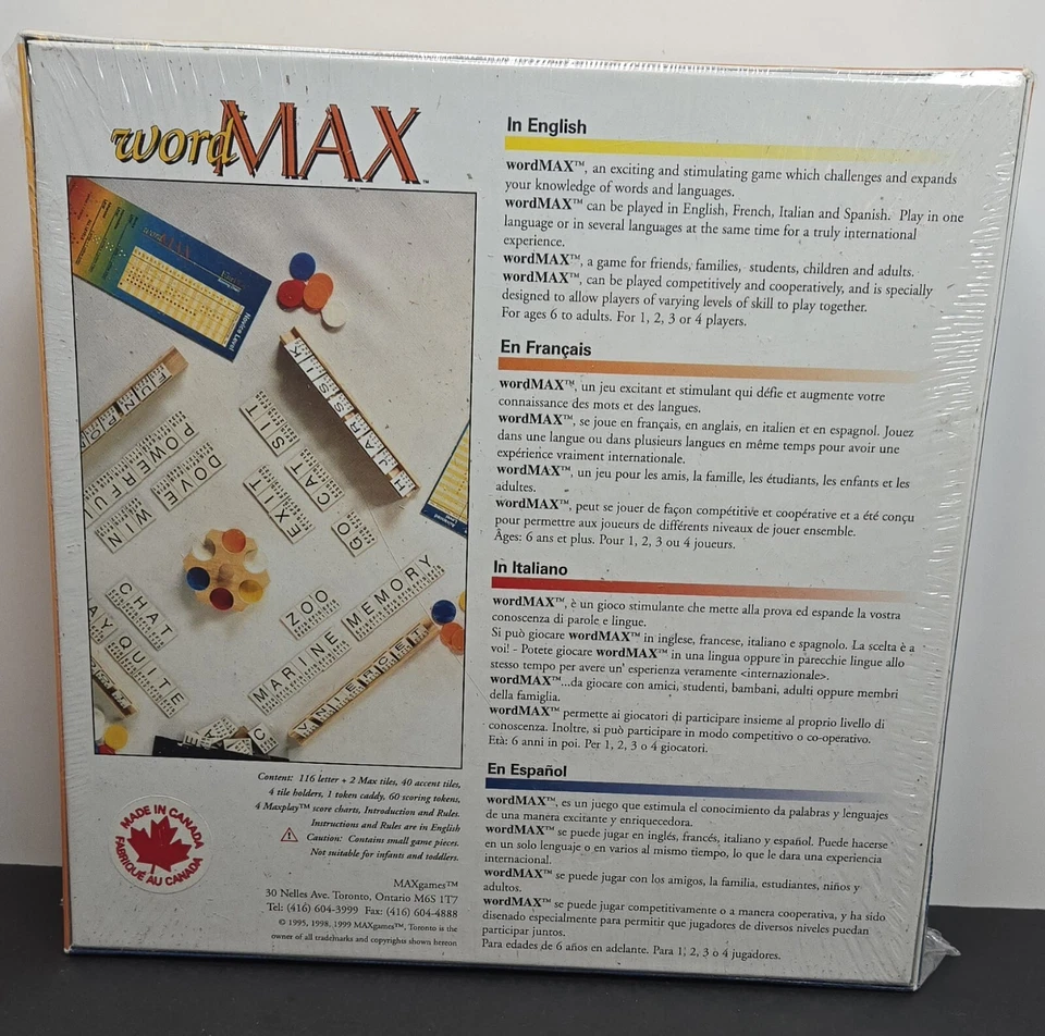 Vintage WordMax Makes Literacy A Game Multi language Word Game English FR SP NEW - Image 4 of 4