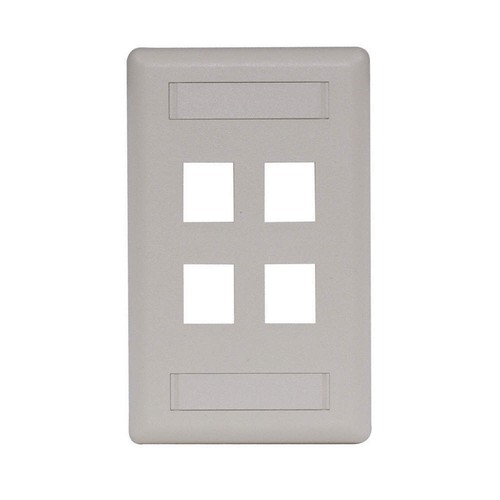 HUBBELL PREMISE WIRING IFP14OW Wall Plate,4 Port 5LV25