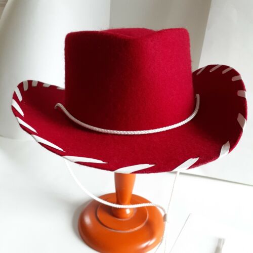 VINTAGE RED COWBOY HAT 100% Wool, Youth Size XL, Golden Gate Hat Company USA - Afbeelding 1 van 14