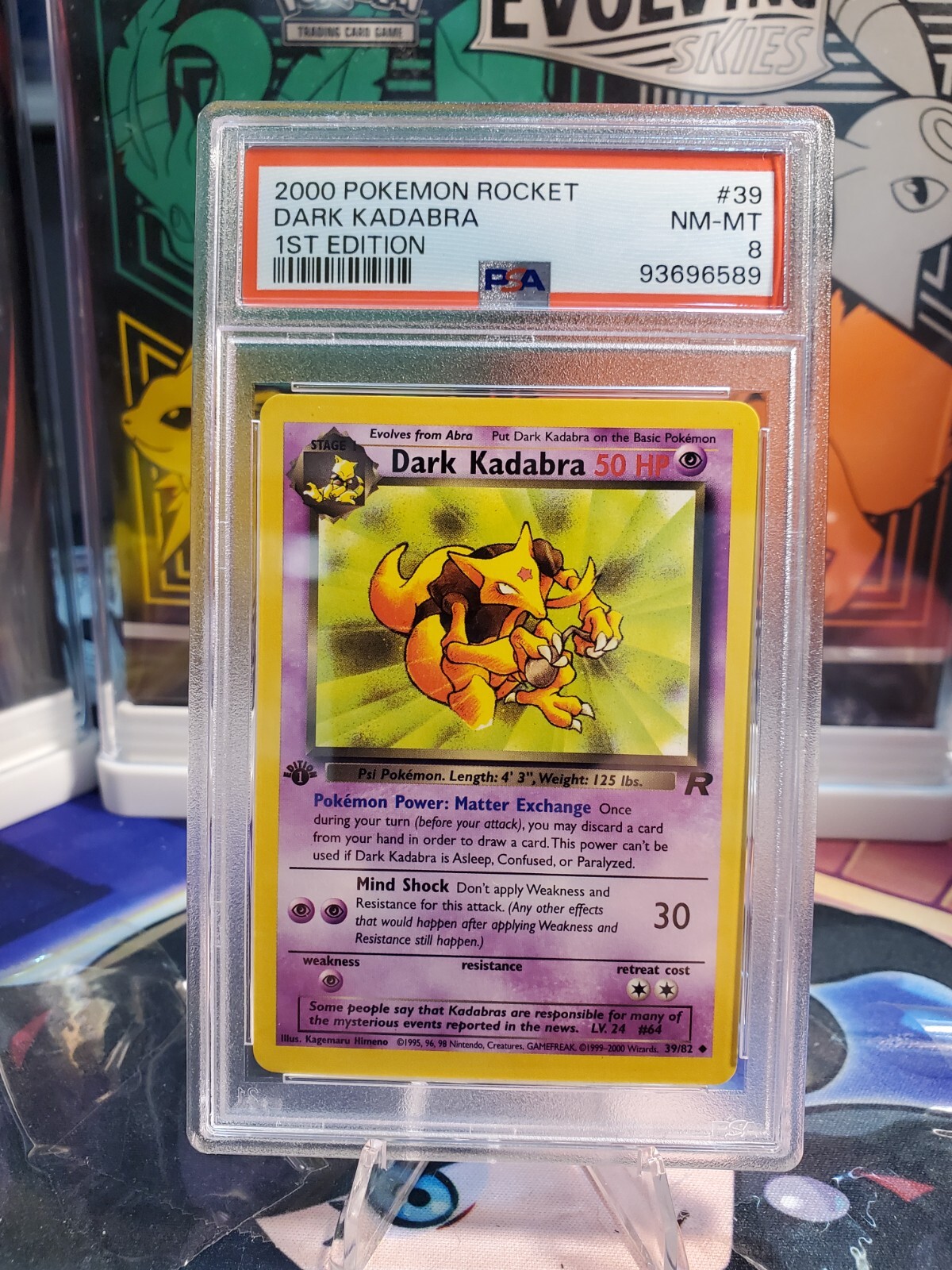Pokemon 1st Edition Dark Kadabra 39/82 Team Rocket PSA 8 NM/Mint