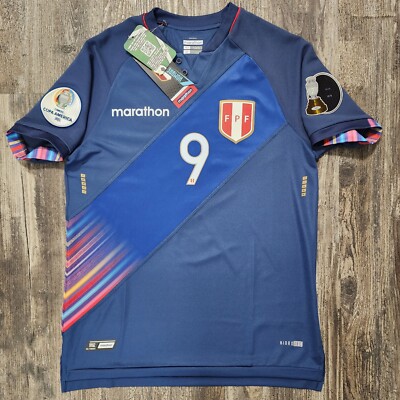 maillot porté foot Pérou match worn shirt unwashed maglia Peru Copa
