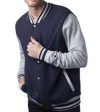 Champion Unisex Bomber Jacket Navy/Oxford Gray Size XXL