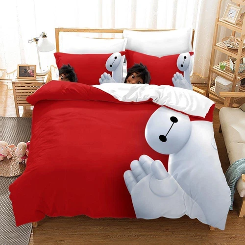3D Big Hero 6 Bedding Set Kids Duvet Cover Pillowcase Single Double King Gift - Picture 2 of 11