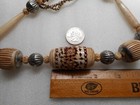 Vintage Carved Pierced Beaded Necklace Chunky Silver Tone Beads Handmade BOHO — photo 10