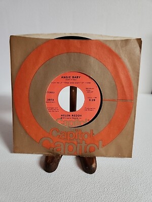 HELEN REDDY 1974 ANGIE BABY 45 RPM Stereo Original Capitol Paper Sleeve