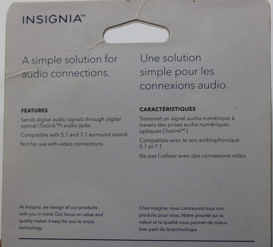Cable de audio óptico digital Insignia de 6 pies/1,8 m Foto 4 de 4