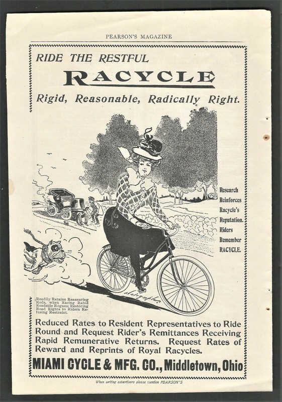 RACYCLE Bicycle Advertisement Woman’s Bike