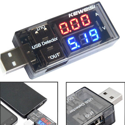 USB Charger Current Voltage Power Detector Tester Digital Volt Amp Meter Black