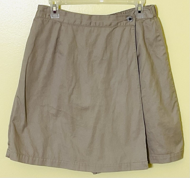VINTAGE STUDIO Women's 100% Cotton Skort TAN BEIGE Size L