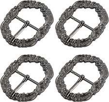 4 St&uuml;cke Trachten G&uuml;rtelschnallen set f&uuml;r herren damen, Durchmesser 30mm Retro g
