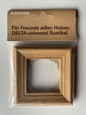 Siemens DELTA Universal Rustikal - Telaio interruttore in legno metà secolo sigillato nuovo