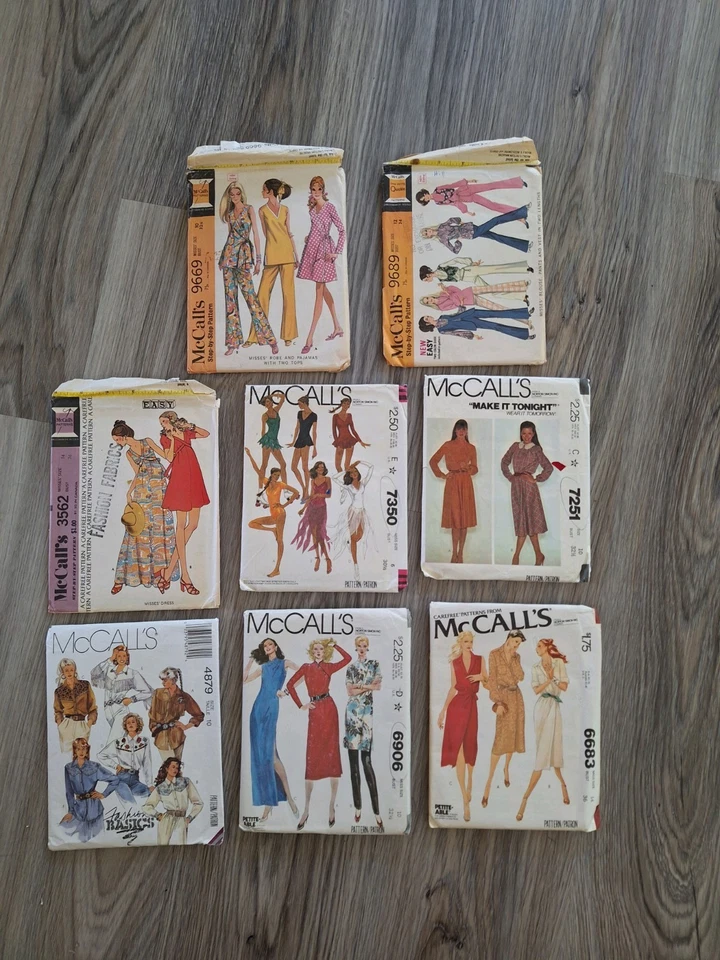 Lote vintage de 8 patrones de costura artesanal McCall's. vestido, leotardo, negocios. Foto 2 de 4