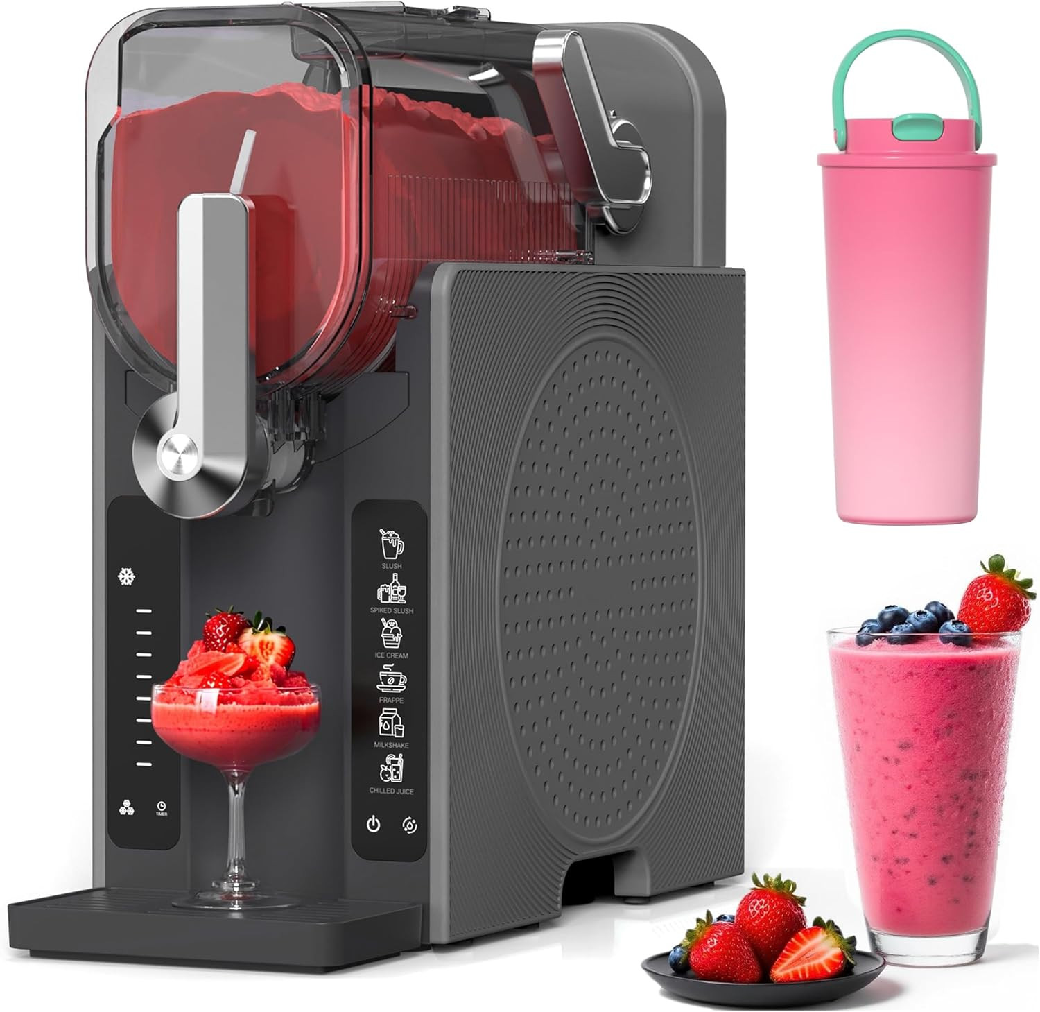 Slushie Machine, Slushy for Home No Ice Need, Soft Serve Ice Cream Maker & Marga
