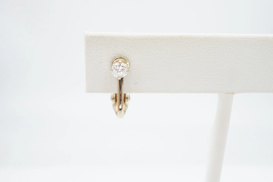 14k White Gold 0.30 CTW Diamond Omega Back Earrings - Image 2 of 4