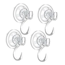 Pack Suction Cup Wreath Hanger,Large Clear Removable Heavy-Duty Hook Wreath 4