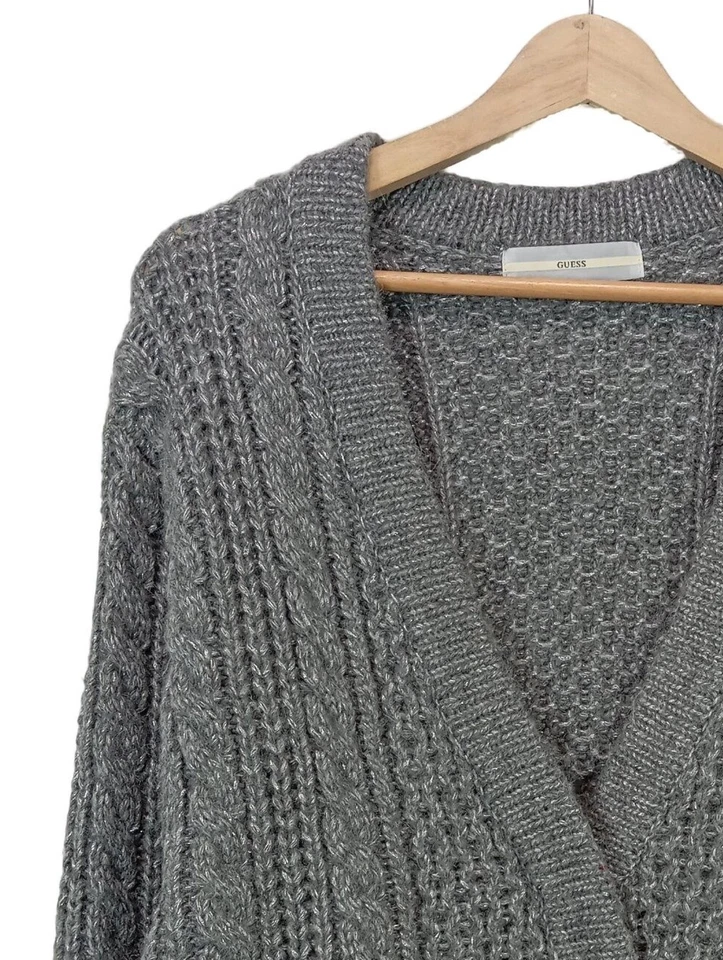 GUESS Cárdigan Mujeres Chaqueta Talla EU 38 gris claro look casual - Imagen 3 de 4