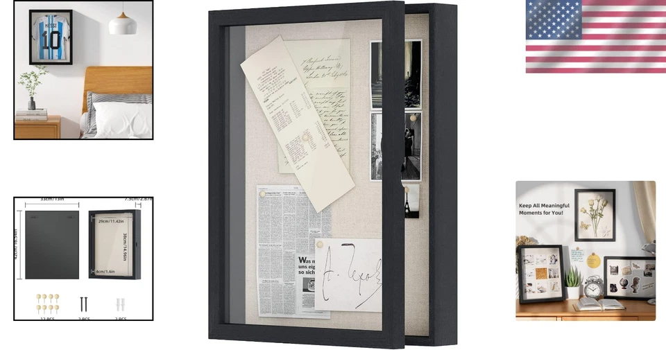 Large Shadow Box for Medals Awards Photos 13x16.5" - Image 2 of 4