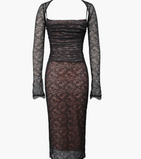 NEW, House of CB Gaia Lace Midi Dress in Black Sz L #MD1213