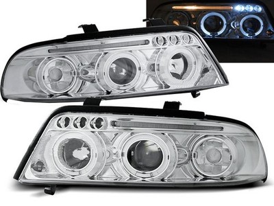 Headlights for Audi A4 1999 2000 VR-1099 Angel Eyes Headlamp Headlamps Chrome
