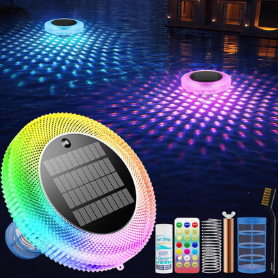 Solar Pool Ionizer & LED Light - Remote Control, Waterproof for All Pools