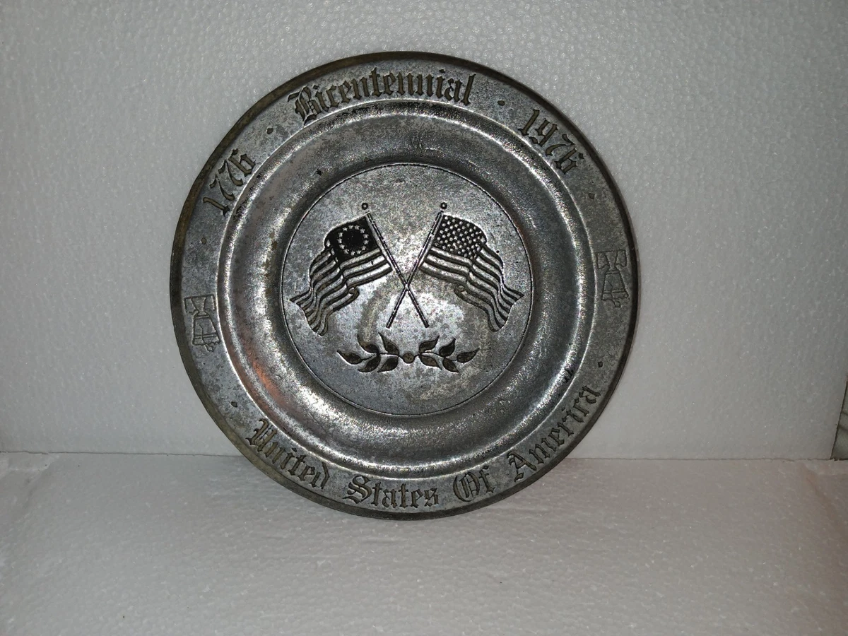 Bicentennial Pewter Plates Indiana Collectible Pewter Metalware