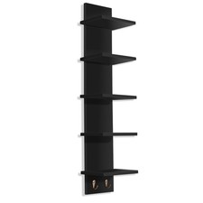 Sorbus 5 Tier Wall Shelf Unit Hooks Vertical Column Utility Shelving For Home