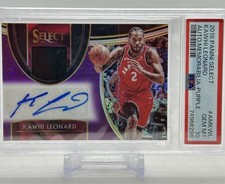 Kawhi Leonard 2018 Panini Select #AMKWL Purple Memorabilia Auto PSA 10 POP 2