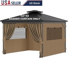 Durable Waterproof Gazebo Curtains Mosquito Net Outdoor Privacy Screen New