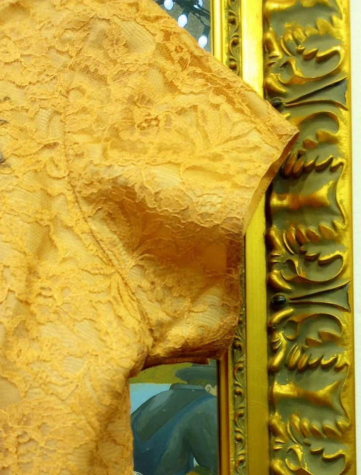 EXQUISITO VESTIDO DE CÓCTEL VINTAGE AÑOS 40 TAFETÁN Y ENCAJE HECHO A MEDIDA TALLA GRANDE 16 Foto 4 de 4