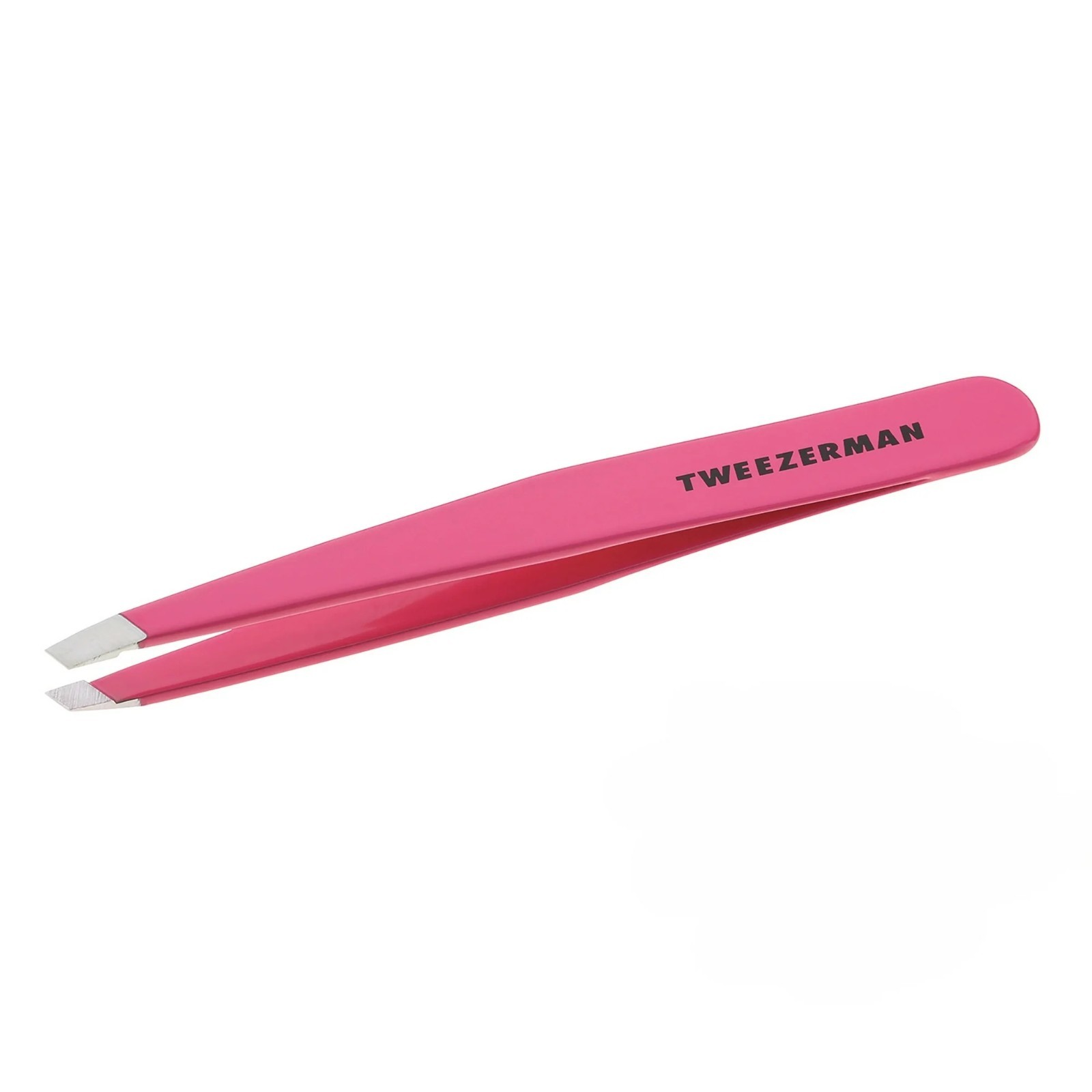 Tweezerman Neon Pink Full Size Slant Stainless Steel Slant Tweezer Free Ship NEW