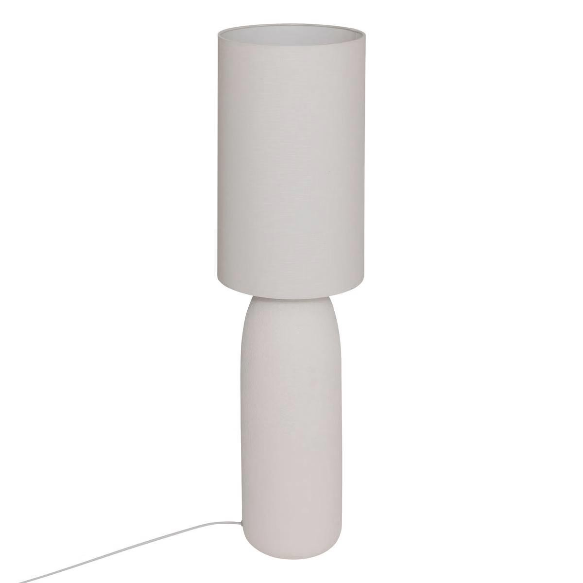 Lampadaire céramique Keyah blanc 111cm au design artisanal haut de gamme