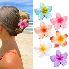 6 Pcs Flower Hair Claw Clips for Women   Hawaiian Hibiscus Hair Clips for Thick