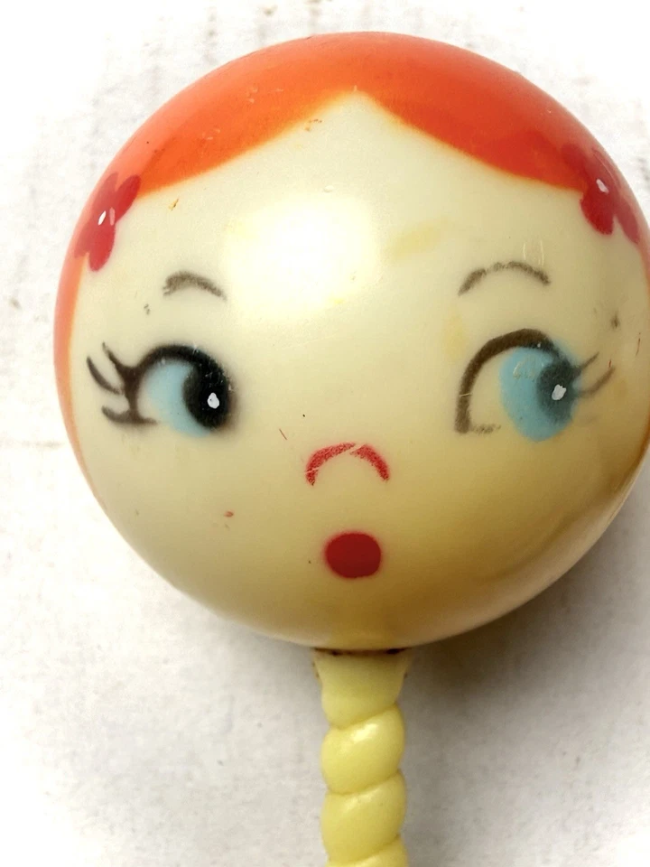 Payaso Sonajero Bebé Vintage Los Primeros Años 1976 Rojo Blanco Azul Bebé Juguete Cara Roja Foto 2 de 4