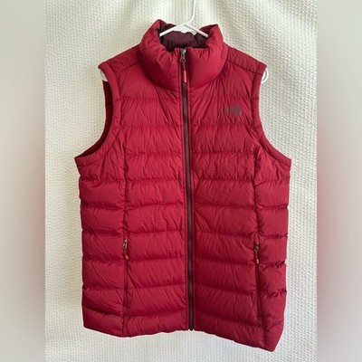 The North Face 700 Fill Goose Down Puffer Vest Red Full Zip Women s Large