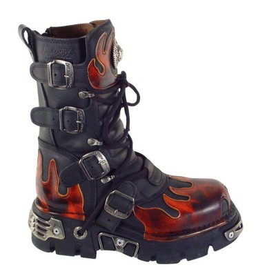 New Rock Unisex Stiefel Boot M591 Reactor Toberas rote Flamme 7015