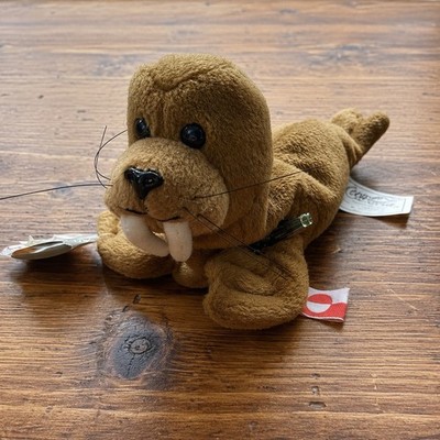 1999 Coca-Cola Coke Bean Bag Walrus Plush with Tusks Vintage Collectible w/ tags
