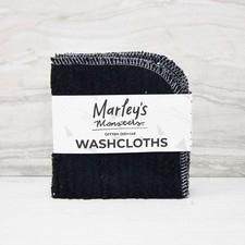Marley's Monsters 4 Cotton Chenille Washcloths - Black
